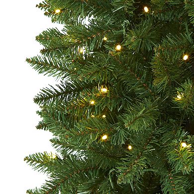 nearly natural 7-ft. Slim Mountain Pine 300-Light LED Artificial Christmas Tree