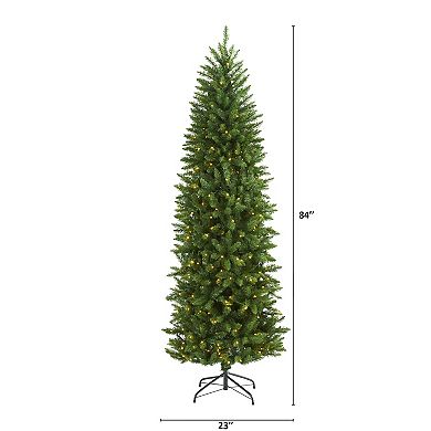 nearly natural 7-ft. Slim Mountain Pine 300-Light LED Artificial Christmas Tree