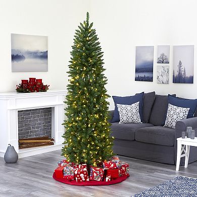 nearly natural 7-ft. Slim Mountain Pine 300-Light LED Artificial Christmas Tree