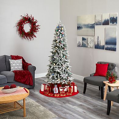 nearly natural 5-ft. Flocked British Columbia Mountain Fir 50-Light Artificial Christmas Tree