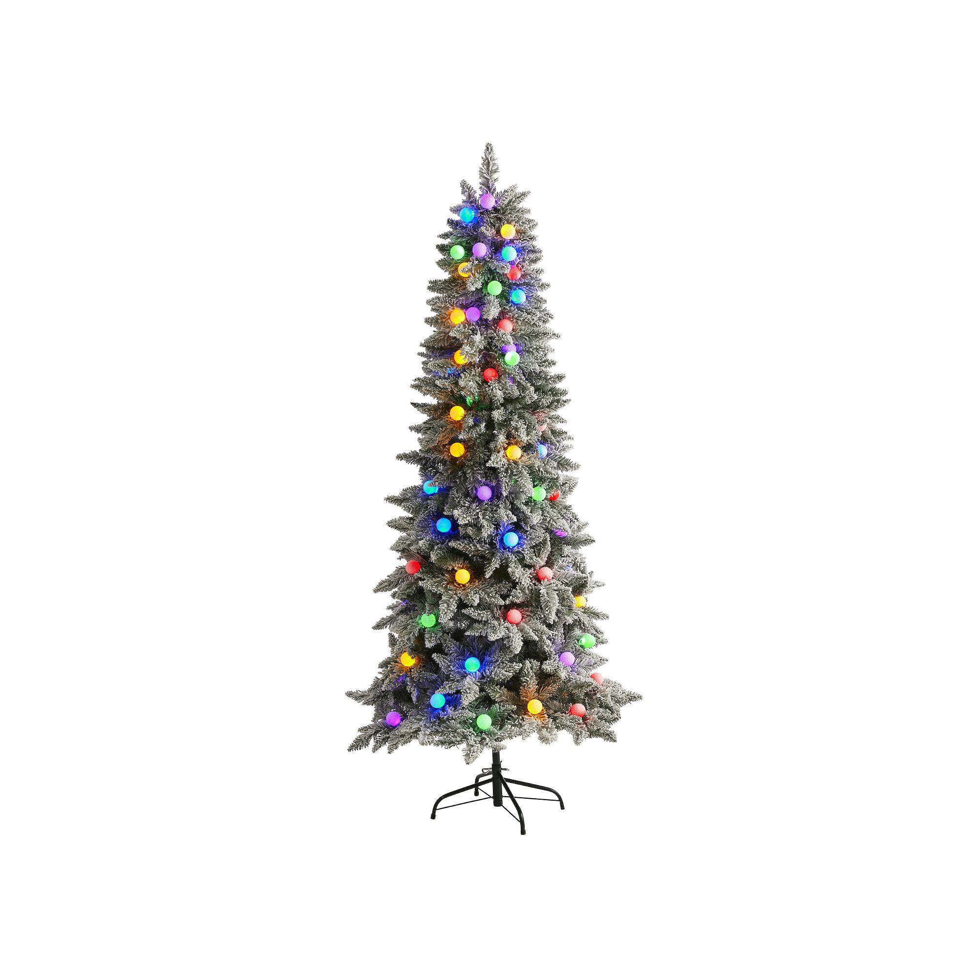nearly natural 6.5-ft. Flocked British Columbia Mountain Fir 75-Light Artif