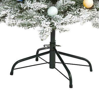 nearly natural 6.5-ft. Flocked British Columbia Mountain Fir 75-Light Artificial Christmas Tree