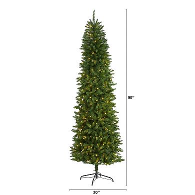 nearly natural 7.5-ft. Slim Mountain Pine 350-Light Artificial Christmas Tree