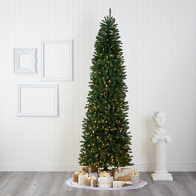 nearly natural 9-ft. Slim Green Mountain Pine 600-Light Artificial Christmas Tree