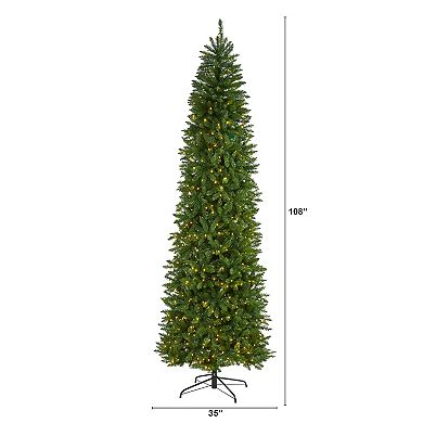 nearly natural 9-ft. Slim Green Mountain Pine 600-Light Artificial Christmas Tree