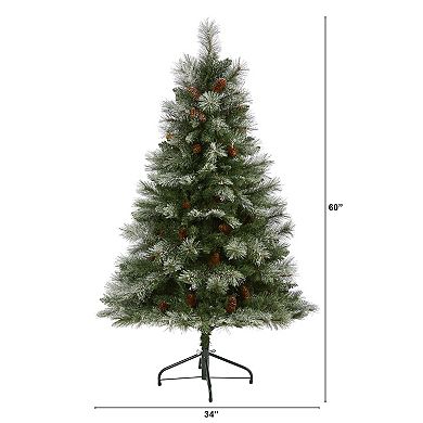 nearly natural 5-ft. Snow French Alps Mountain Pine Artificial Christmas Tree