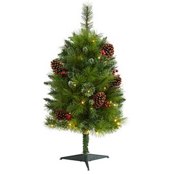 nearly natural 3-ft. Montana Mixed Pine 50-Light Artificial Christmas Tree
