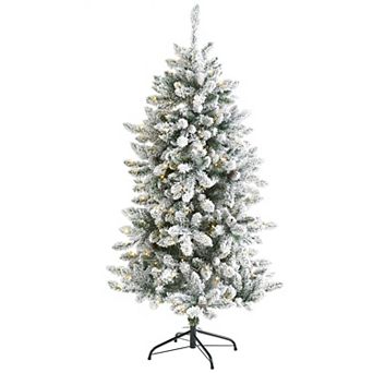 nearly natural 5-ft. Flocked Livingston Fir 200-Light Artificial Christmas Tree