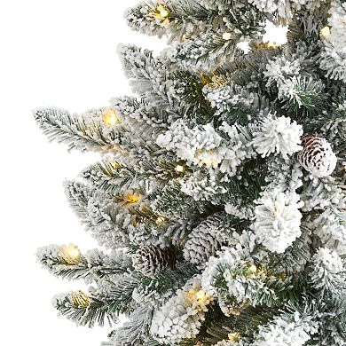 nearly natural 5-ft. Flocked Livingston Fir 200-Light Artificial Christmas Tree