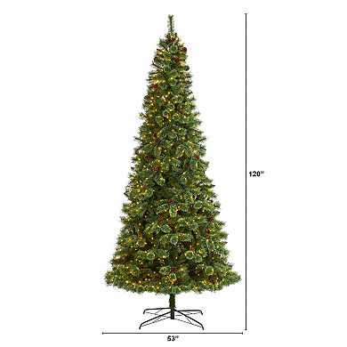 nearly natural 10-ft. White Mountain Pine Pre-Lit Artificial Christmas Tree - Indoor