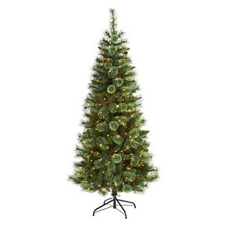 nearly natural 6-ft. White Mountain Pine Pre-Lit Artificial Christmas Tree - Indoor