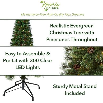 nearly natural 6-ft. White Mountain Pine Pre-Lit Artificial Christmas Tree - Indoor