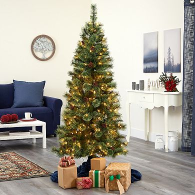 nearly natural 6-ft. White Mountain Pine Pre-Lit Artificial Christmas Tree - Indoor