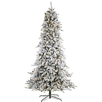 nearly natural 9-ft. Flocked Livingston Fir Pre-Lit Artificial Christmas Tree - Indoor