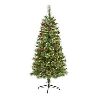 nearly natural 5-ft. White Mountain Pine Pre-Lit Artificial Christmas Tree - Indoor
