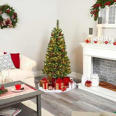 nearly natural 5-ft. White Mountain Pine Pre-Lit Artificial Christmas Tree - Indoor