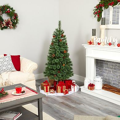 nearly natural 5-ft. White Mountain Pine Pre-Lit Artificial Christmas Tree - Indoor