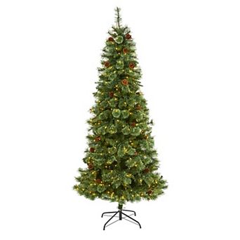 nearly natural 7-ft. White Mountain Pine Pre-Lit Artificial Christmas Tree - Indoor