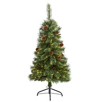 nearly natural 4-ft. White Mountain Pine Pre-Lit Artificial Christmas Tree - Indoor