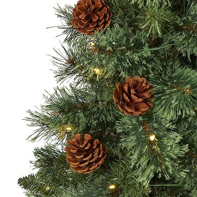 nearly natural 3-ft. White Mountain Pine Pre-Lit Artificial Christmas Tree - Indoor