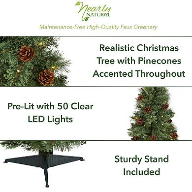 nearly natural 3-ft. White Mountain Pine Pre-Lit Artificial Christmas Tree - Indoor