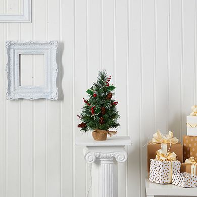 nearly natural 18-in. Mixed Pine Pre-Lit Artificial Christmas Tree - Indoor