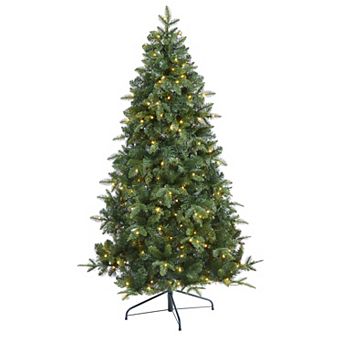 nearly natural 6-ft. Grand Teton Spruce Flat-Back Pre-Lit Artificial Christmas Tree - Indoor