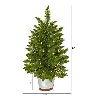 nearly natural 2-ft. Providence Pine Pre-Lit Artificial Christmas Tree - Indoor