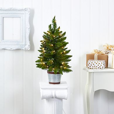 nearly natural 2-ft. Providence Pine Pre-Lit Artificial Christmas Tree - Indoor