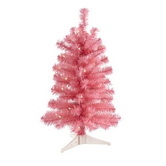 nearly natural 2-ft. Pink Pre-Lit Artificial Christmas Tree - Indoor