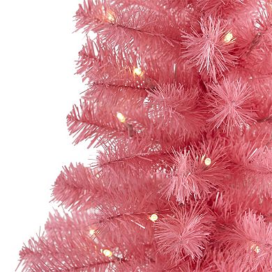 nearly natural 2-ft. Pink Pre-Lit Artificial Christmas Tree - Indoor