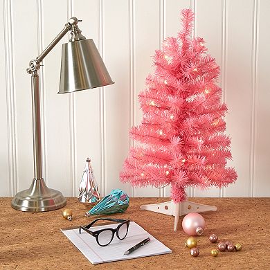 nearly natural 2-ft. Pink Pre-Lit Artificial Christmas Tree - Indoor