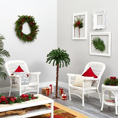 nearly natural 4-ft. Christmas Palm Pre-Lit Artificial Tree - Indoor