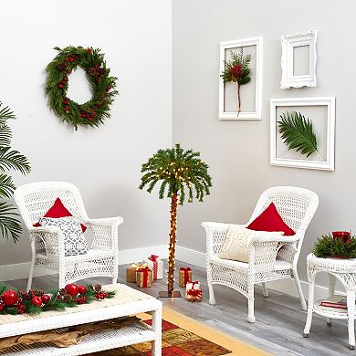 nearly natural 4-ft. Christmas Palm Pre-Lit Artificial Tree - Indoor
