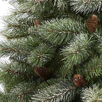 nearly natural 6-ft. Snowed French Alps Mountain Pine Pre-Lit Artificial Christmas Tree - Indoor