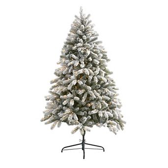 nearly natural 6-ft. Flocked South Carolina Spruce Pre-Lit Artificial Christmas Tree - Indoor