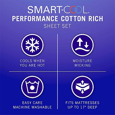 Madison Park Essentials 900 Thread Count Smart Cool Sheet Set with Pillowcases