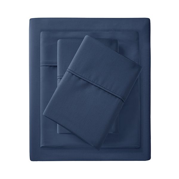 Madison Park Essentials 900 Thread Count Smart Cool Sheet Set with Pillowcases - Navy (QUEEN SET)