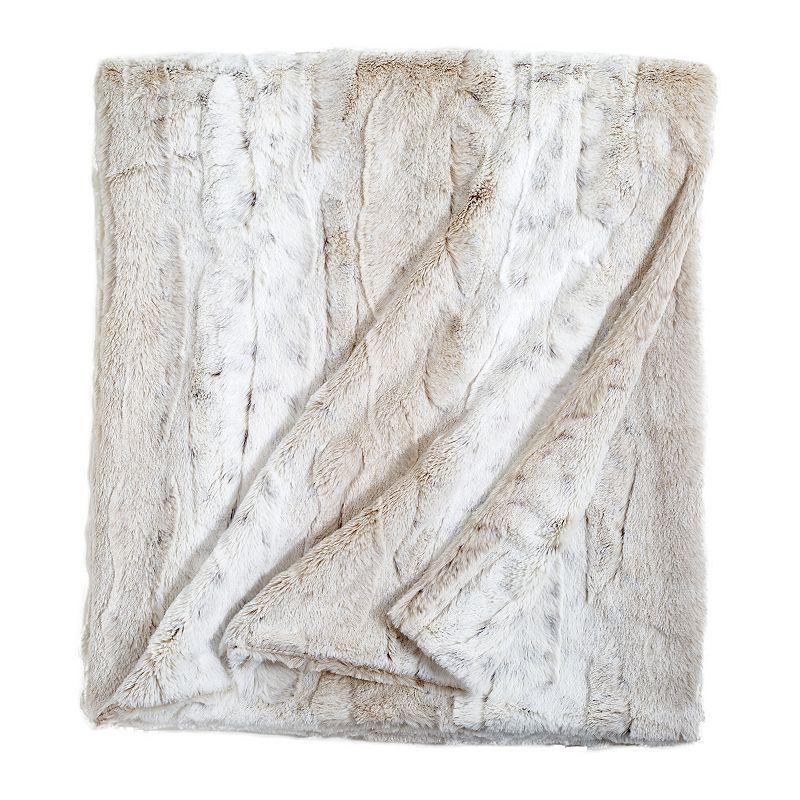 61318400 Peri Snow Leopard Faux Fur Throw, White sku 61318400