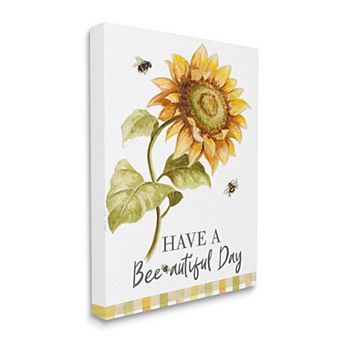 Stupell Home Decor Have a Beautiful Day Sunflower Canvas Wall Art