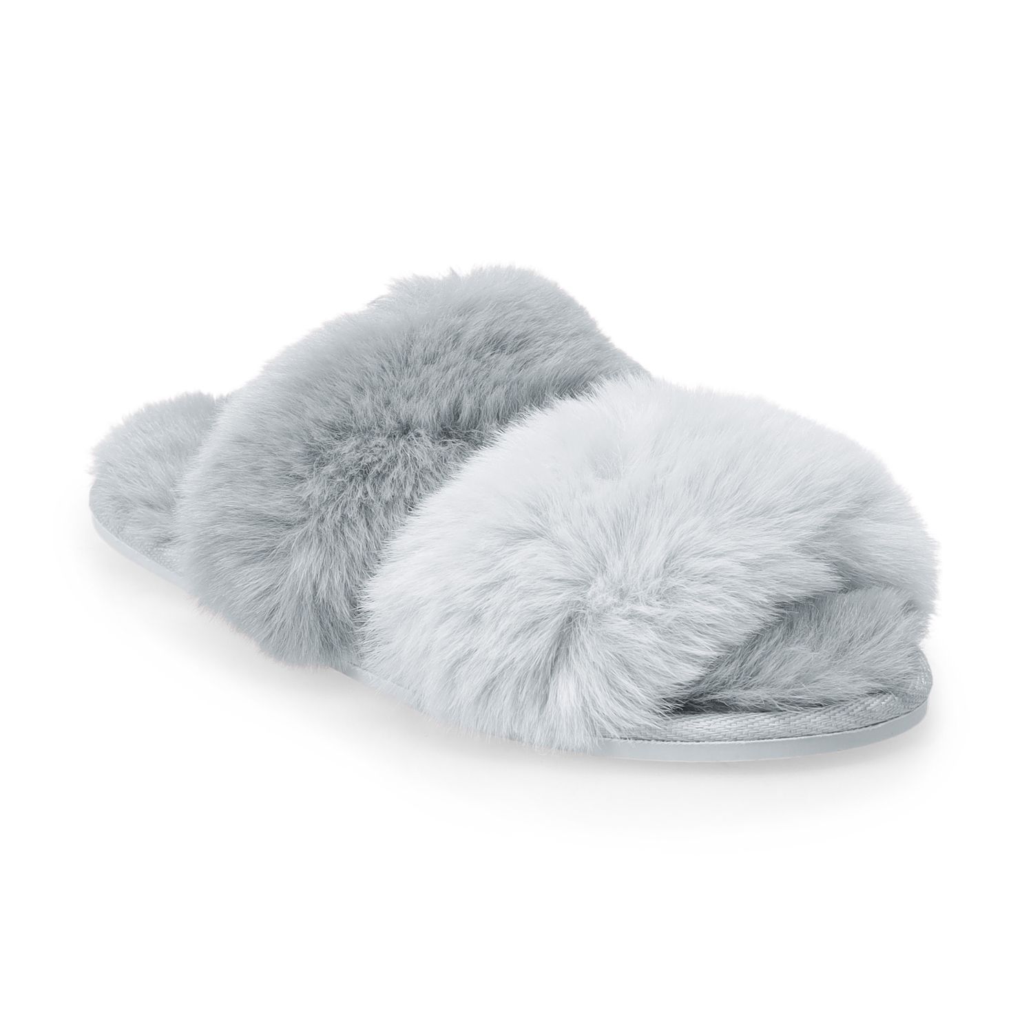 women's lc lauren conrad faux fur clog slippers