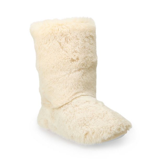 Womens fluffy slipper online boots