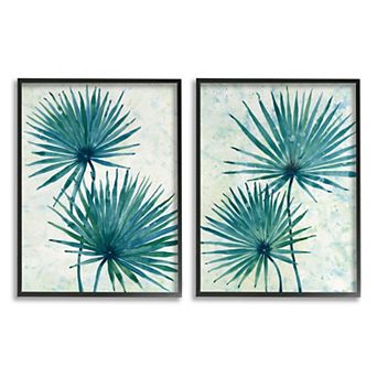 Stupell Home Decor 2 pc Abstract Palm Fans Framed Wall Art Set - Black Frame