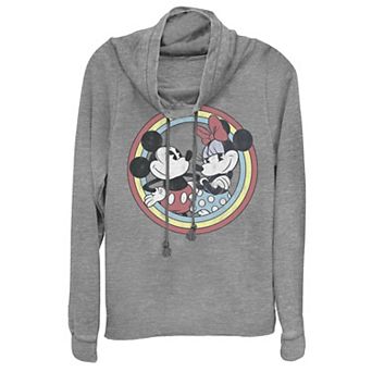 Disney's Mickey & Minnie Mouse Juniors' Classic Cowlneck Graphic Lightweight Long Sleeve
