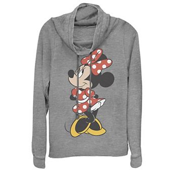 Disney's Minnie Mouse Juniors' Vintage Pose Cowlneck Graphic Lightweight Long Sleeve