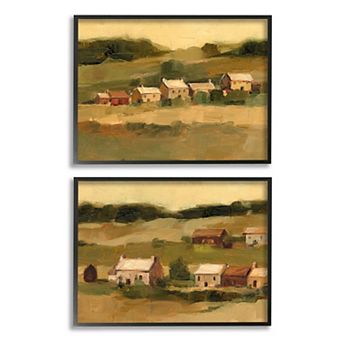 Stupell Home Decor Warm Cottage Hill Framed Wall Art 2 pc Set