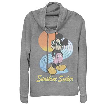 Disney's Mickey Mouse & Friends Juniors' Sunshine Seeker Cowlneck Graphic Lightweight Long Sleeve