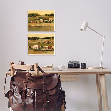 Stupell Home Decor Warm Cottage Hill Landscape Framed Wall Art 2-piece Set