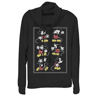 Disney's Mickey Mouse Emotions Juniors' Cowlneck Graphic Lightweight Long Sleeve