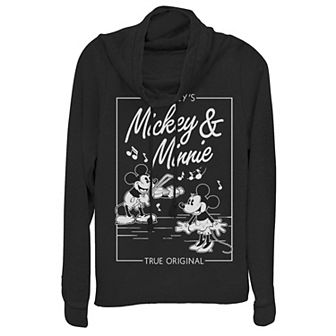 Disney's Mickey Mouse & Minnie Mouse Juniors' Cowlneck Graphic Lightweight Long Sleeve